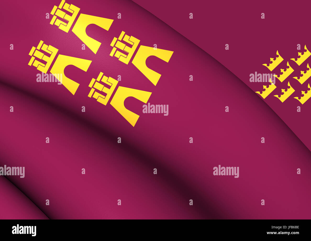 Région de Murcie, Espagne Drapeau. Banque D'Images