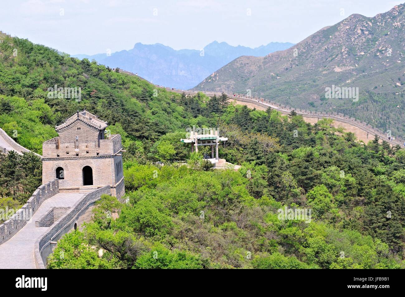 Temple sur la Grande Muraille de Chine Banque D'Images