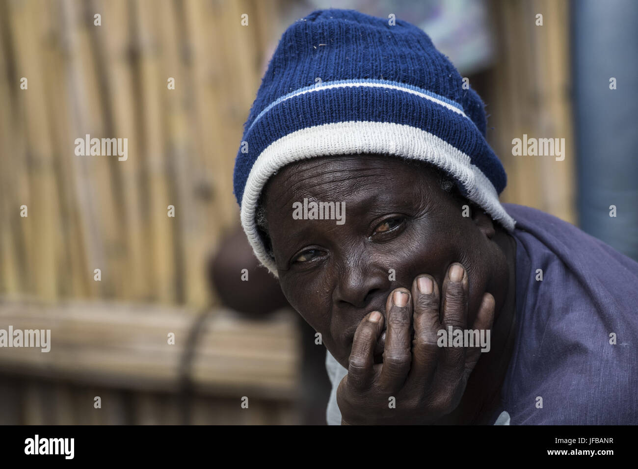 Portrait, homme africain, app. 40 ans Banque D'Images