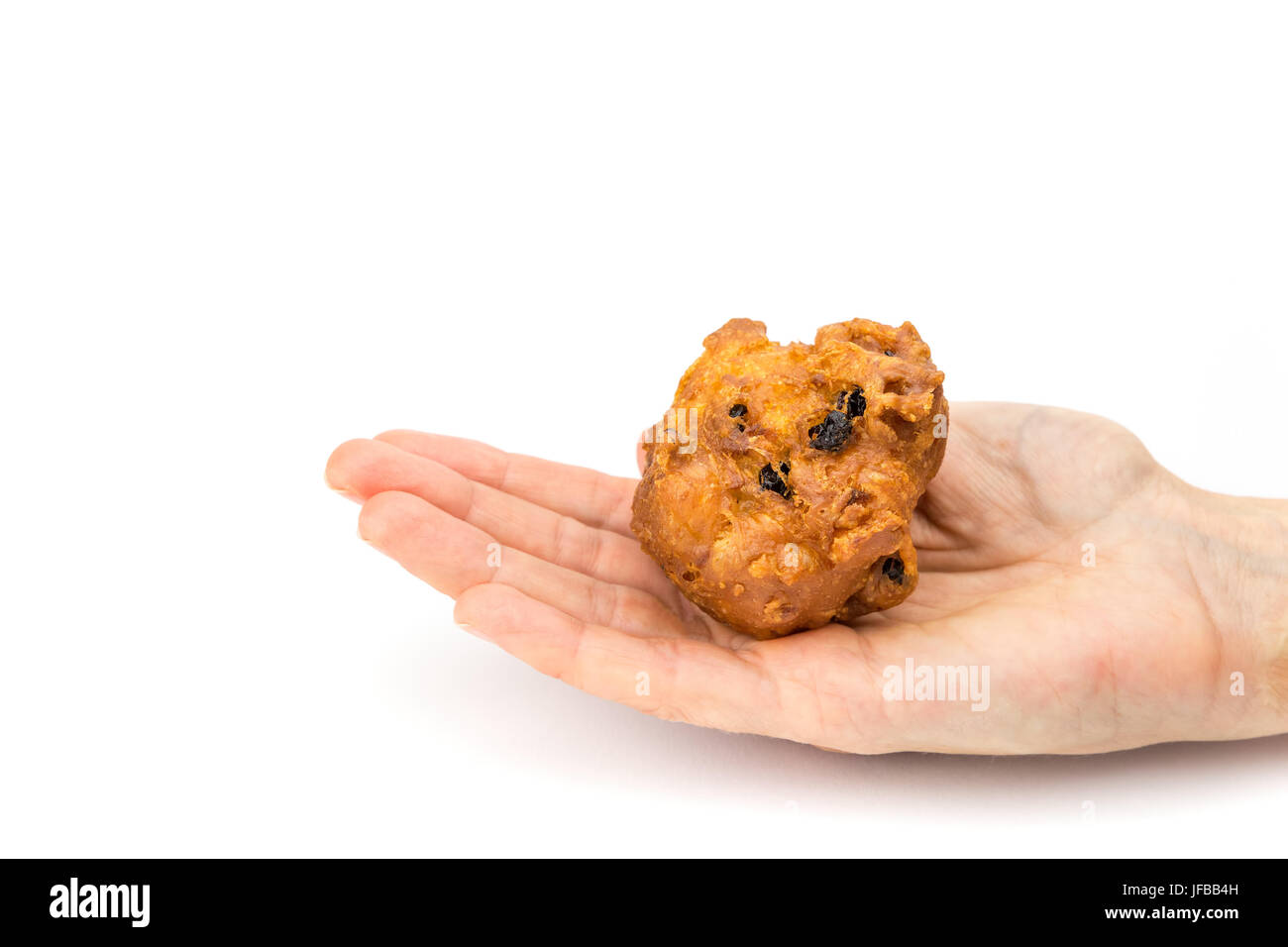 Palm main montrant fritter ou oliebol Banque D'Images Palm main montrant fritter ou oliebol Banque D'Images