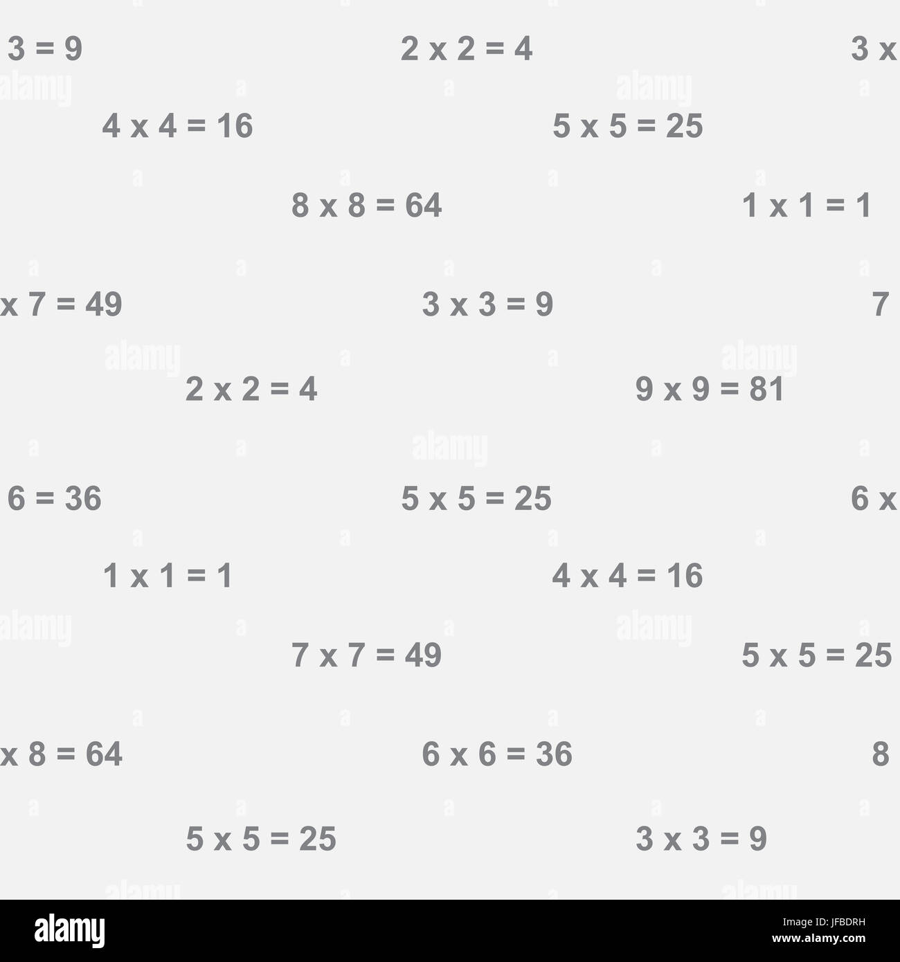 Modèle transparent avec des éléments de la tables de multiplication Banque D'Images