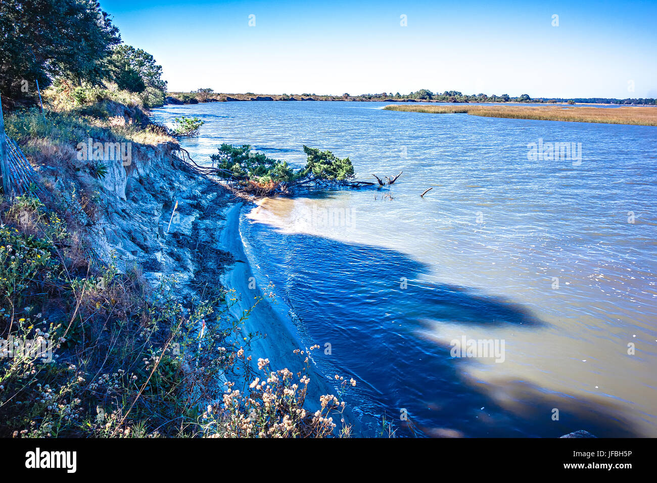 Bohiket avec marina bateaux près de Kiawah Island Banque D'Images