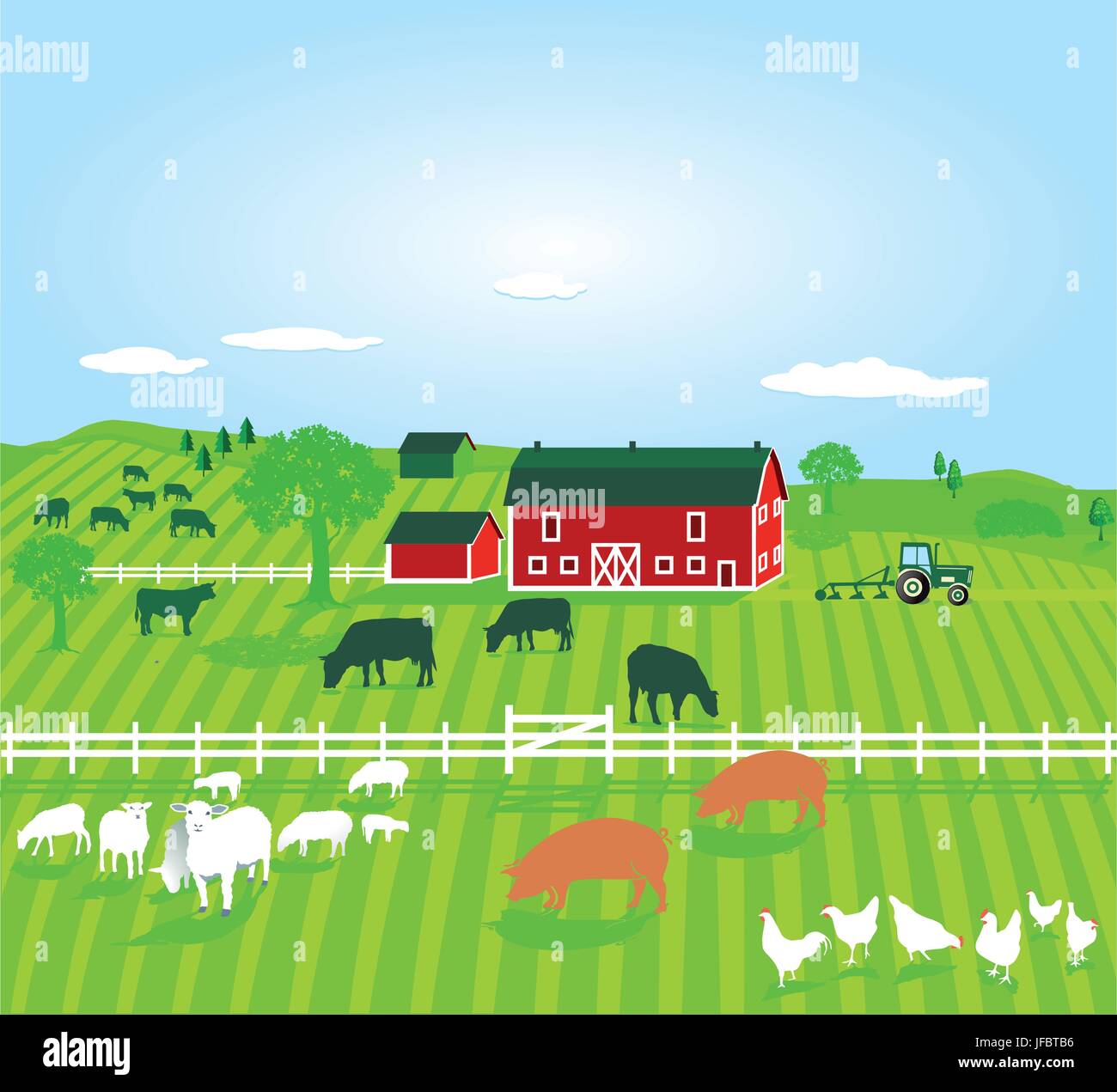 Agriculture animaux Illustration de Vecteur