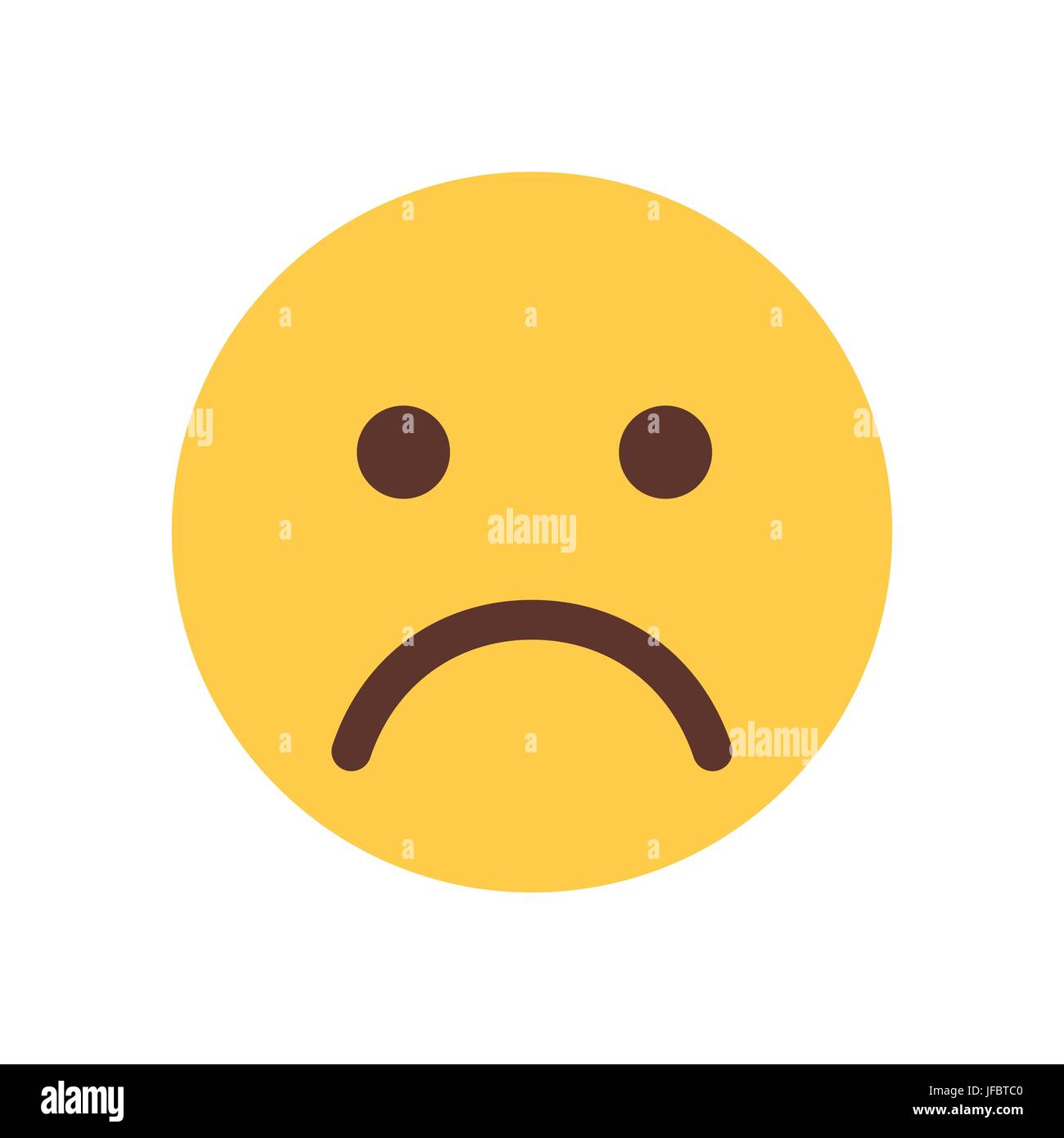 Cartoon jaune mauvais visage bouleversé les gens Emoji Icône émotion Illustration de Vecteur