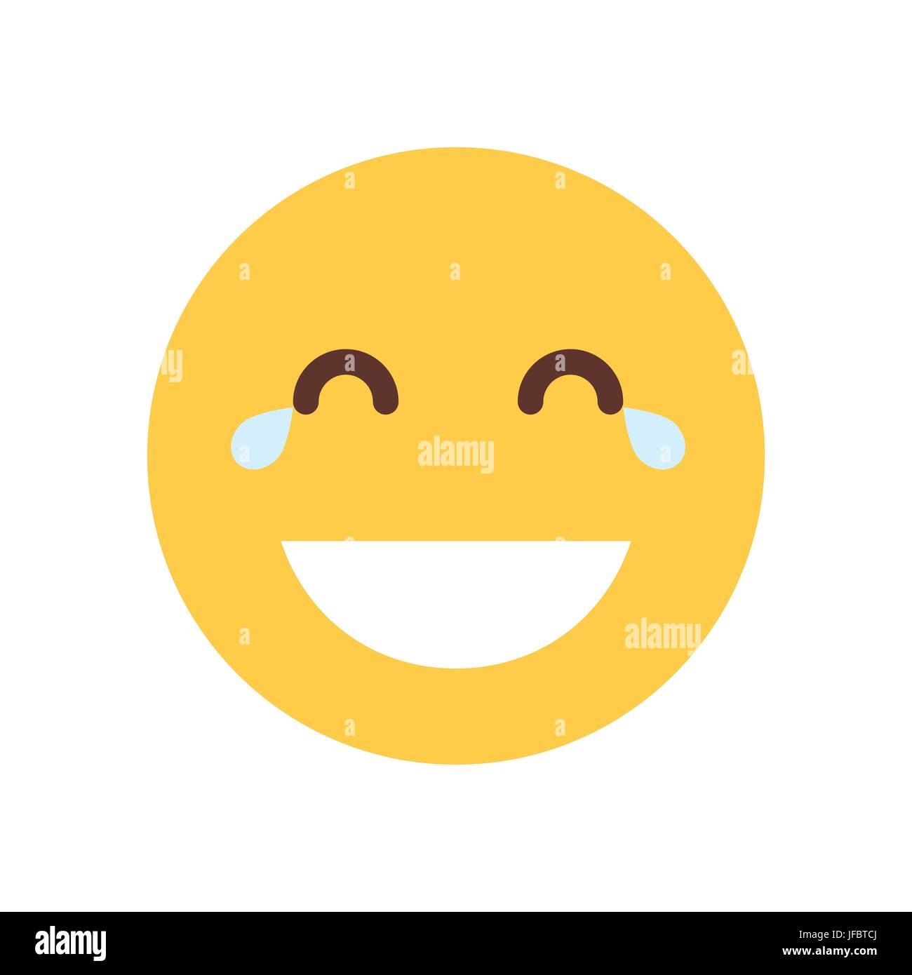 Sourire jaune Portrait dessiné de rire les gens Emoji Icône émotion Illustration de Vecteur