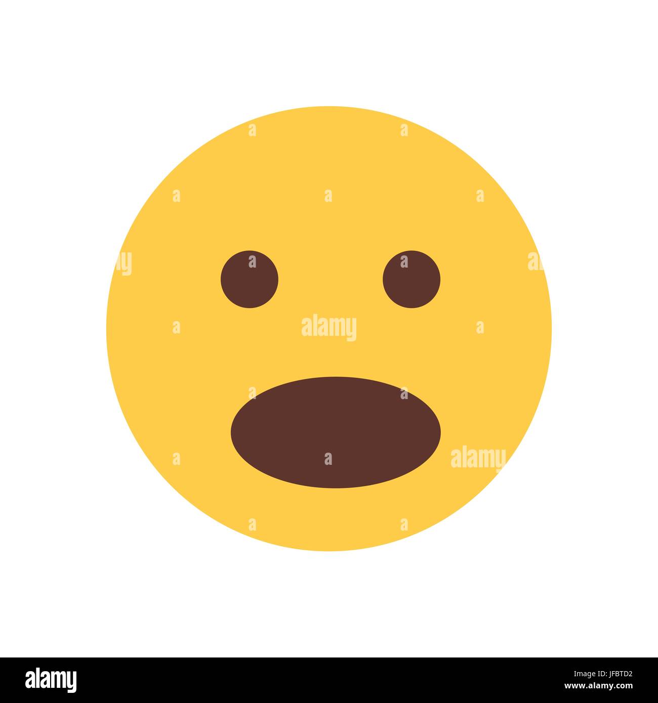 Cartoon jaune visage choqué Personnes Emoji Icône émotion Illustration de Vecteur