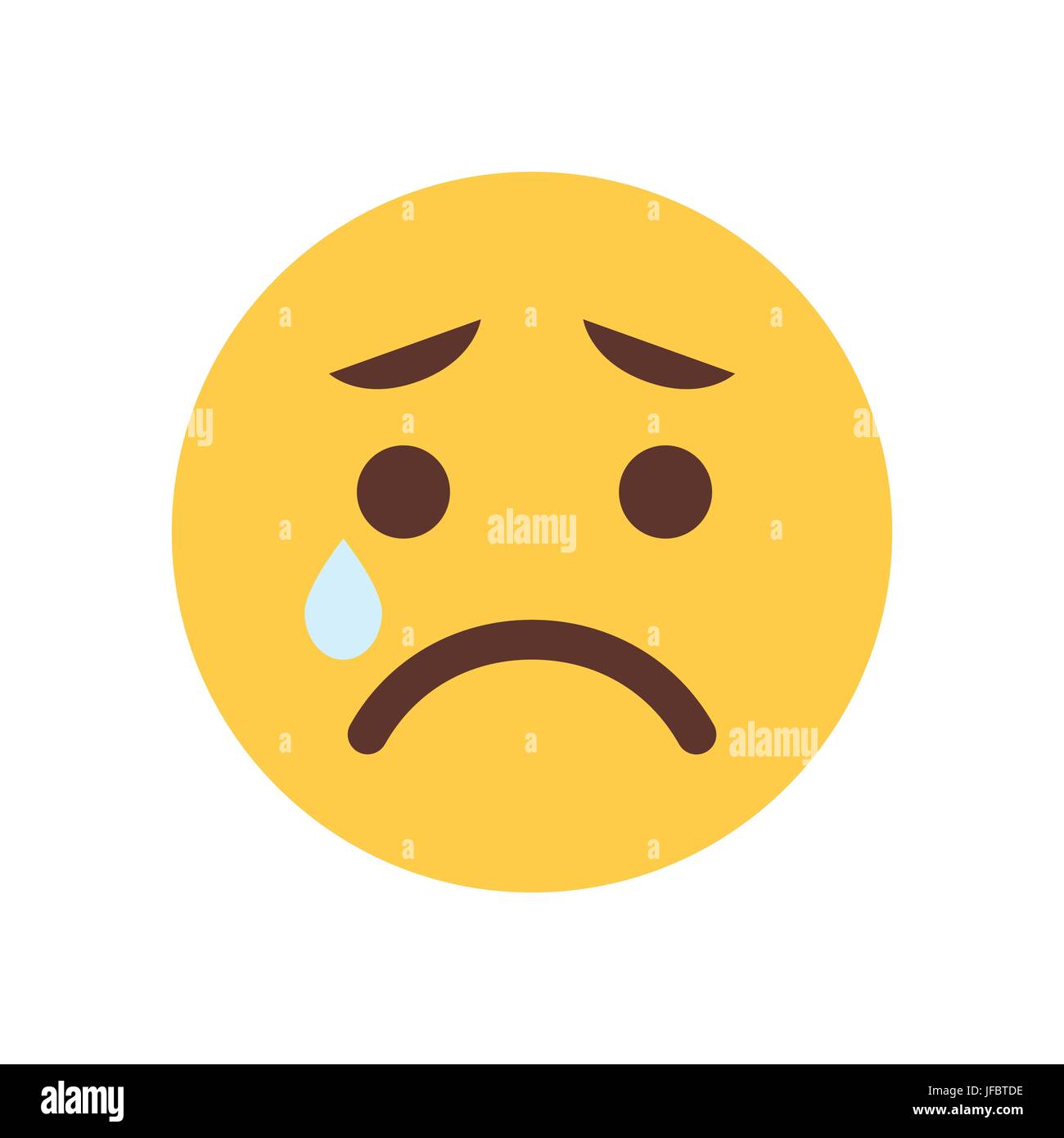 Cartoon jaune cri triste visage bouleversé les gens Emoji Icône émotion Illustration de Vecteur