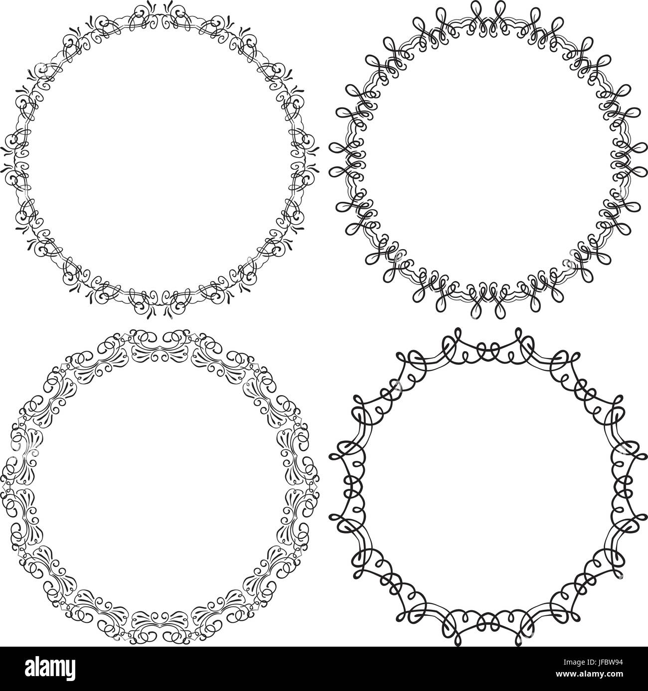 Vector set de cadres ronds sur fond blanc Illustration de Vecteur