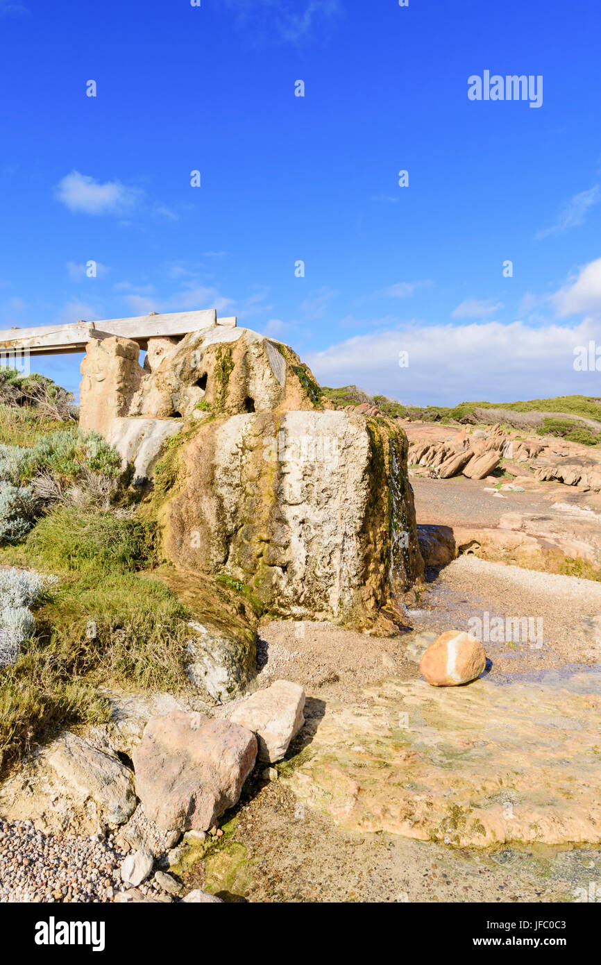 Lieu historique de l'ancienne roue à eau calcifiées au Cap Leeuwin, près de Augusta dans le Parc National Leeuwin-Naturaliste, Australie occidentale Banque D'Images