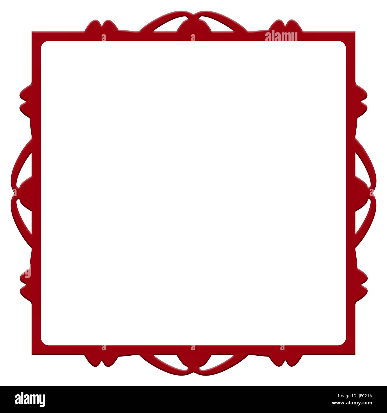 Vintage cadre rouge sur fond blanc Banque D'Images