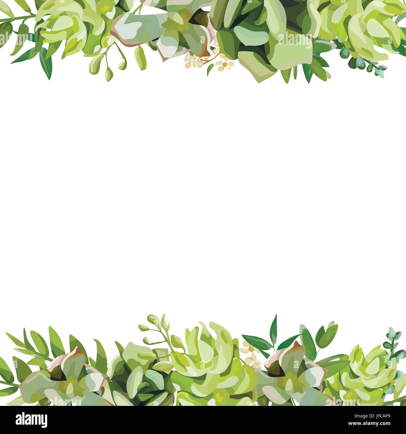 Vector floral design square la conception de cartes. Soft succulentes, Cactus Flower Garden eucalyptus, Vert fougère, direction générale de la saison et laisse mélanger. Message d'invitat Illustration de Vecteur