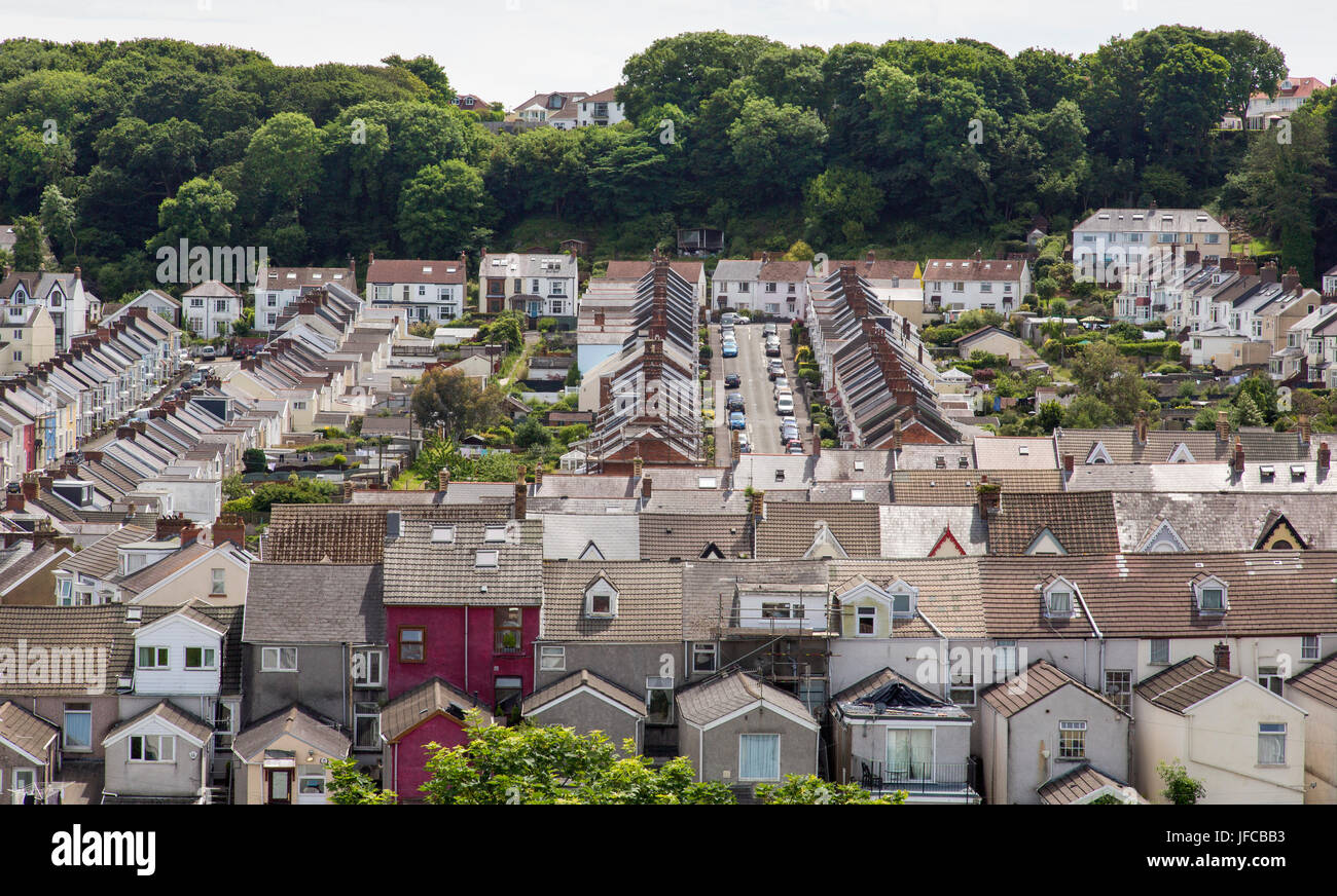 Les rues résidentielles - Oystermouth Banque D'Images