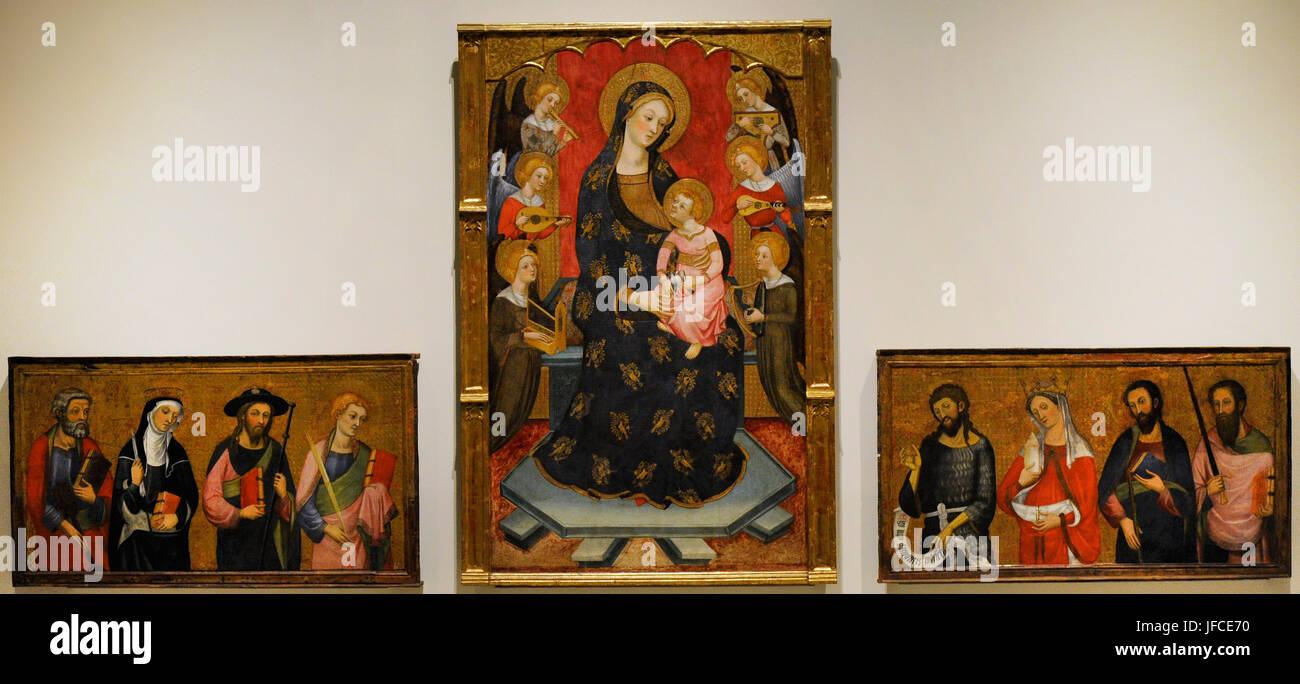 Pere Serra (actif à Barcelone entre 1357-1405/1408). Panneaux du retable de la Vierge des Anges, ca.1385. À partir de la cathédrale de Tortosa (province de Tarragone). Musée national d'Art de Catalogne. Barcelone. La Catalogne. L'Espagne. Banque D'Images