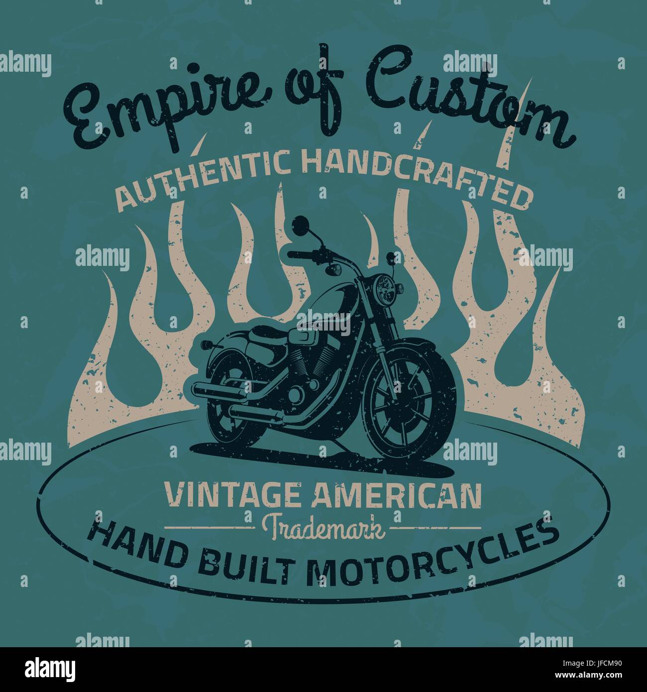 Pour l'impression avec moto vintage grunge texture. L'affiche de la course de la vieille école. T-shirt design du broyeur. Illustration de Vecteur