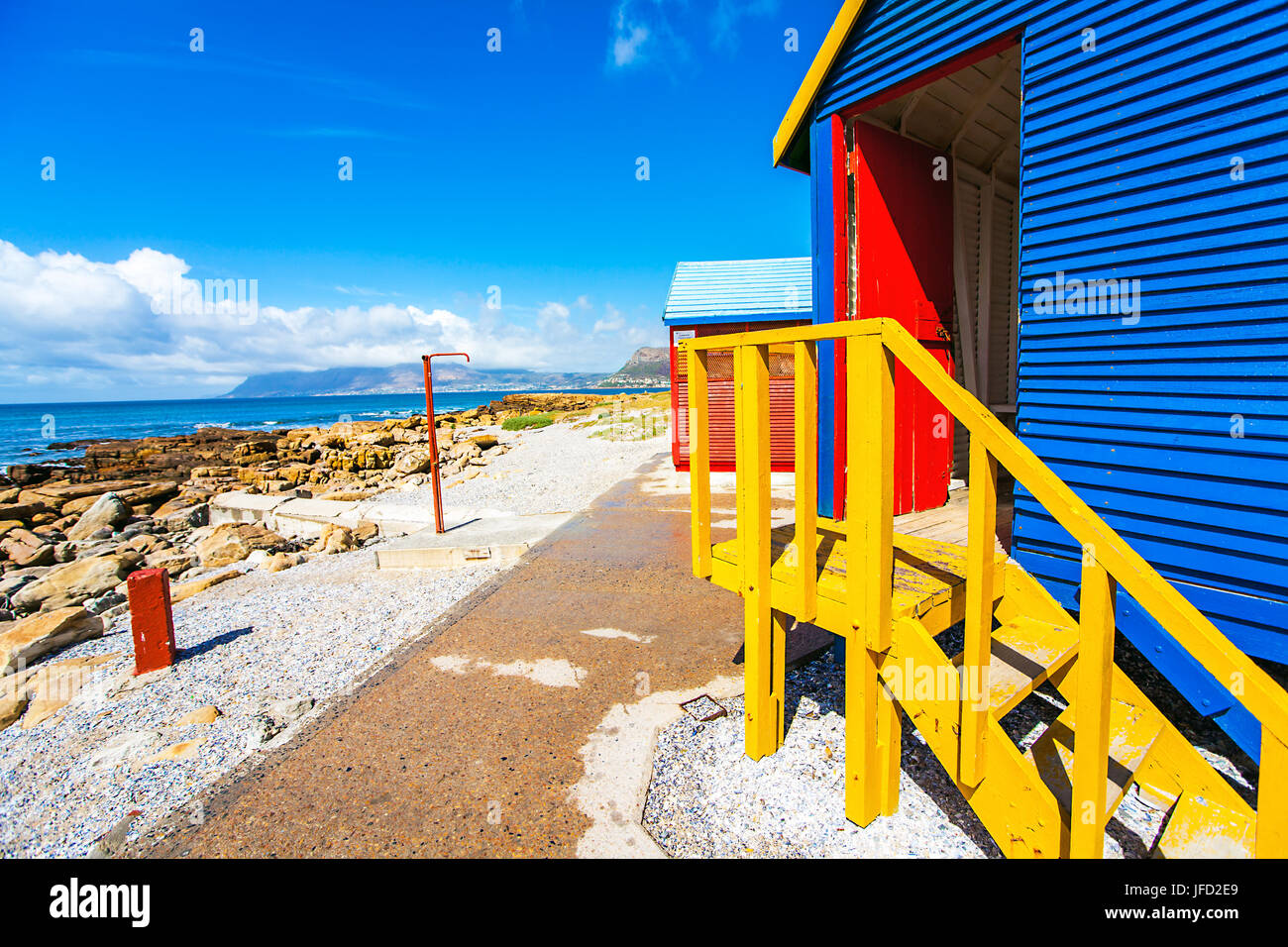 Cabines de plage à St James Afrique du Sud Banque D'Images