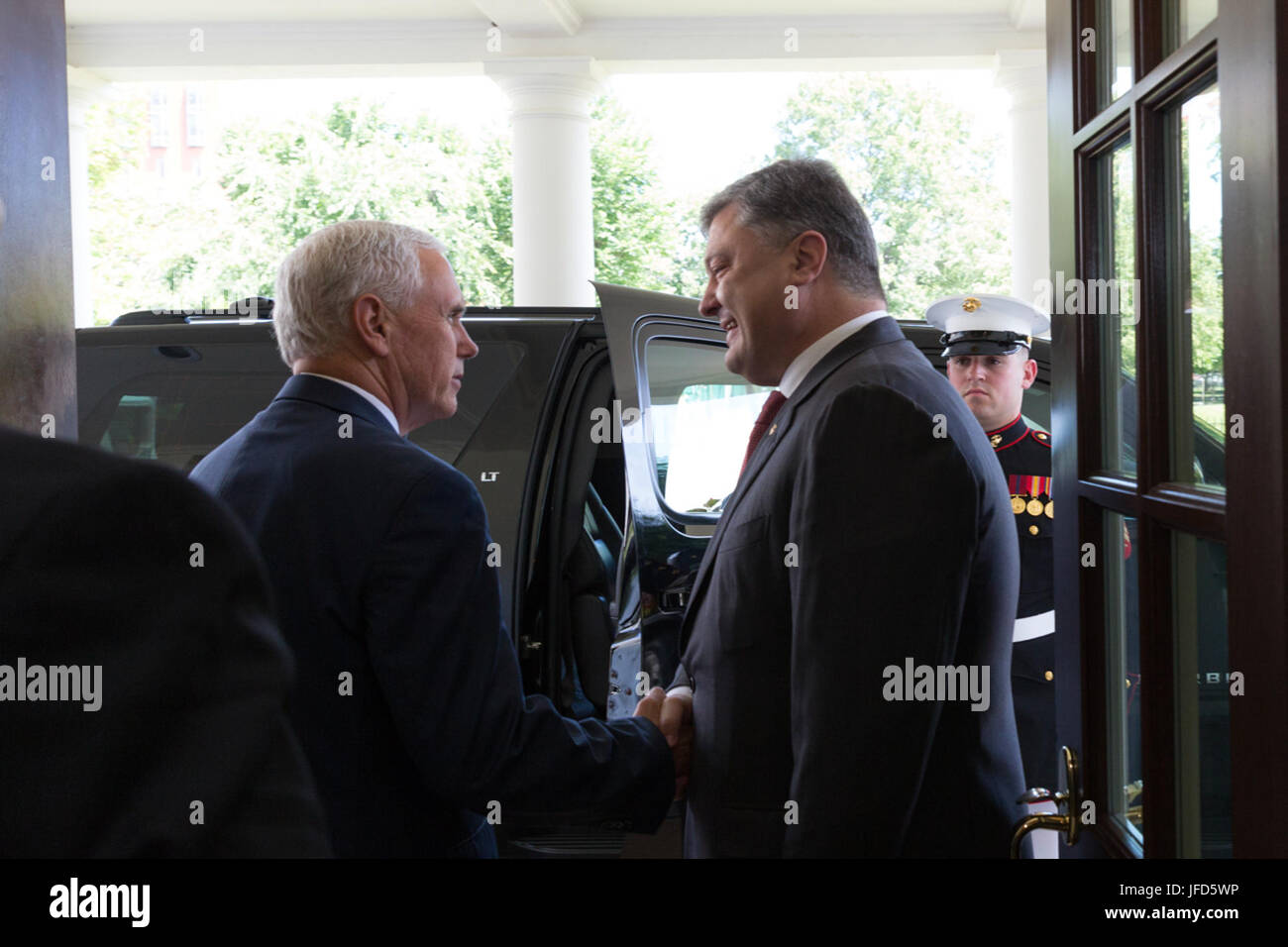 Vice-président Mike Pence et président de Lukraine Porochenko | 20 juin 2017 (Photo Officiel de la Maison Blanche par Joyce N. Boghosian) Banque D'Images