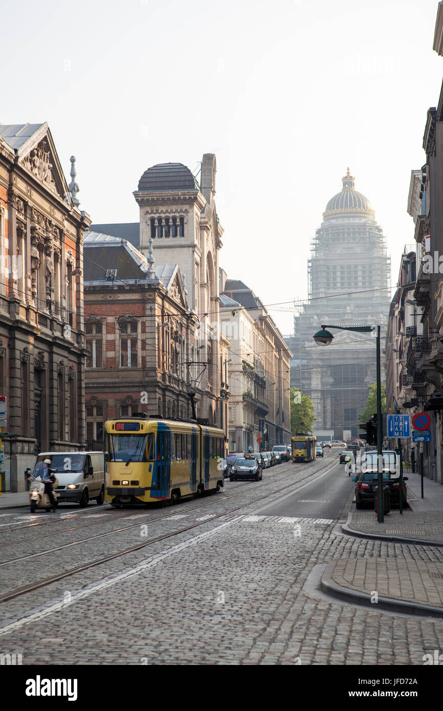 La circulation dans les rues de Bruxelles Banque D'Images