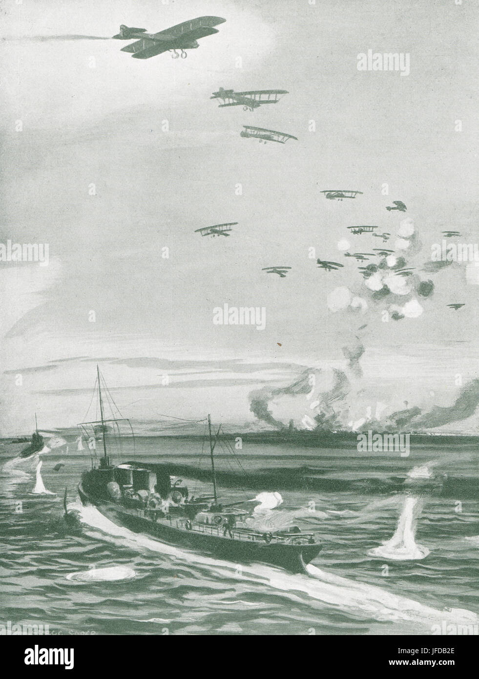 Air & Sea base sous-marine allemande attaque Banque D'Images