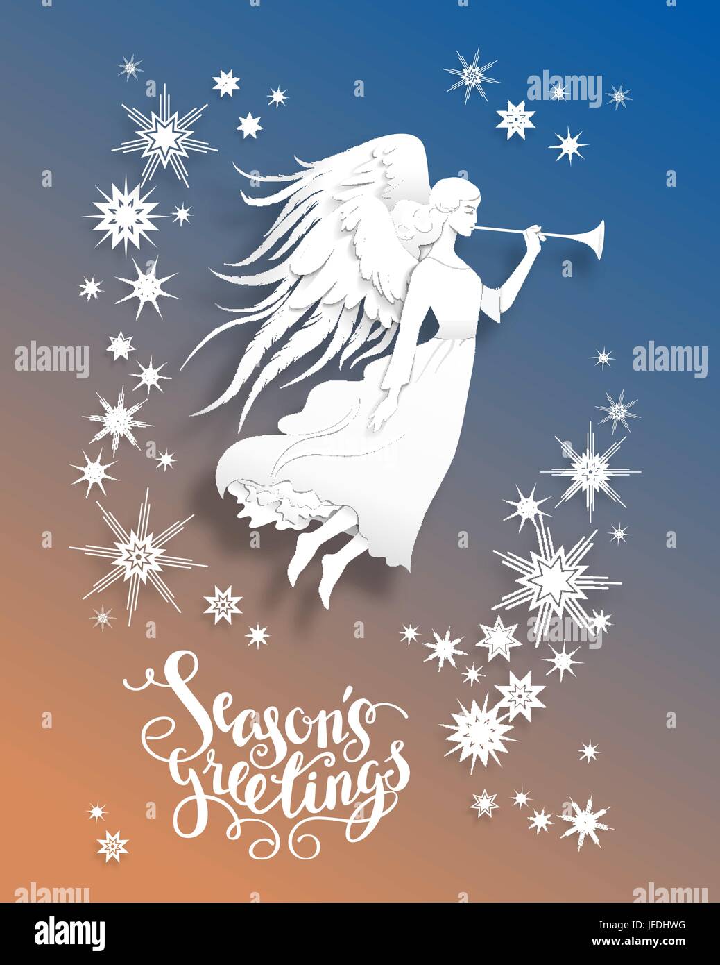 Angel holiday card Illustration de Vecteur