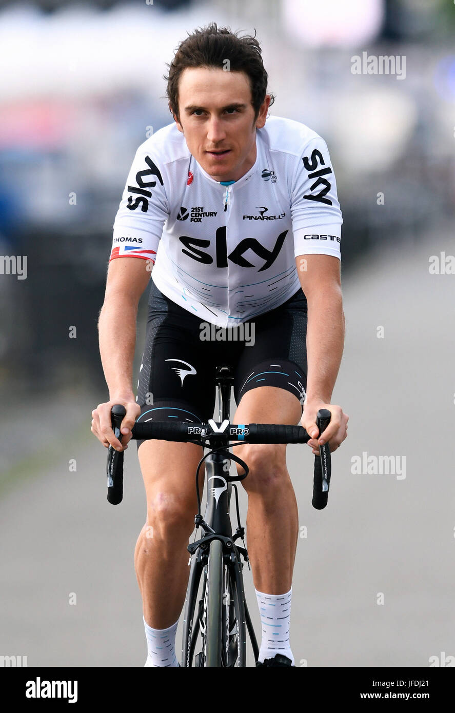 104. Tour de France, le Grand Départ, Team-Presentation : Geraint Thomas (GBR) Équipe Sky. Banque D'Images