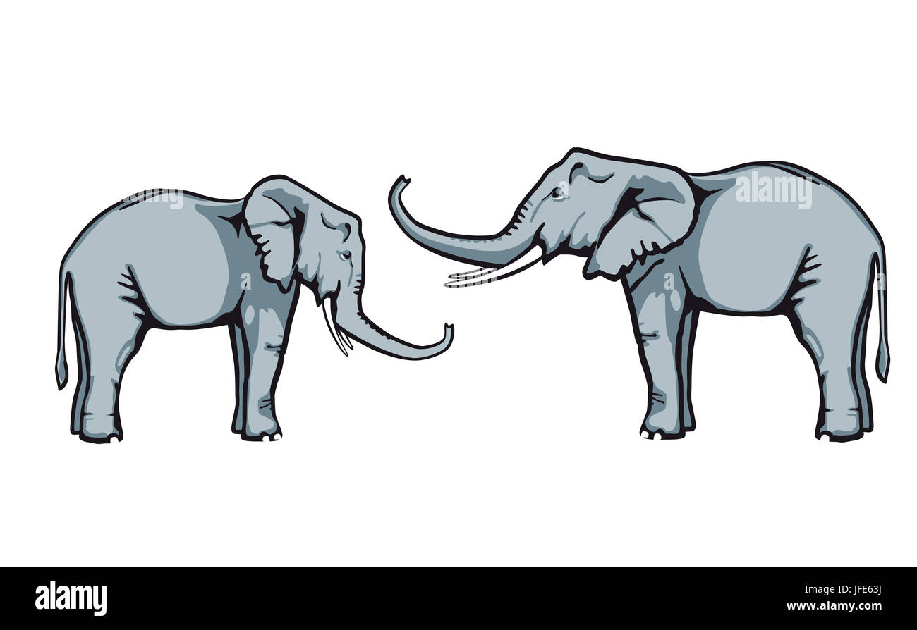 Bienvenus dans la confiance des éléphants, illustration Banque D'Images