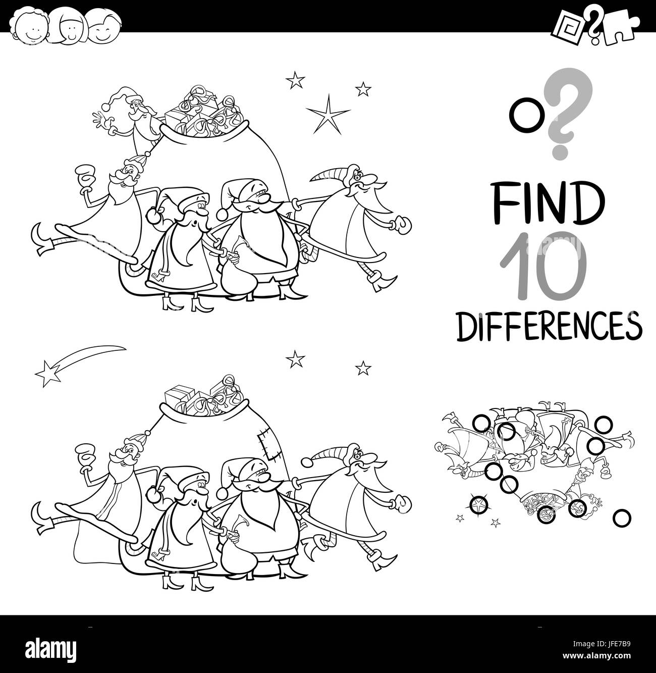 Différences de noël coloriages Banque D'Images