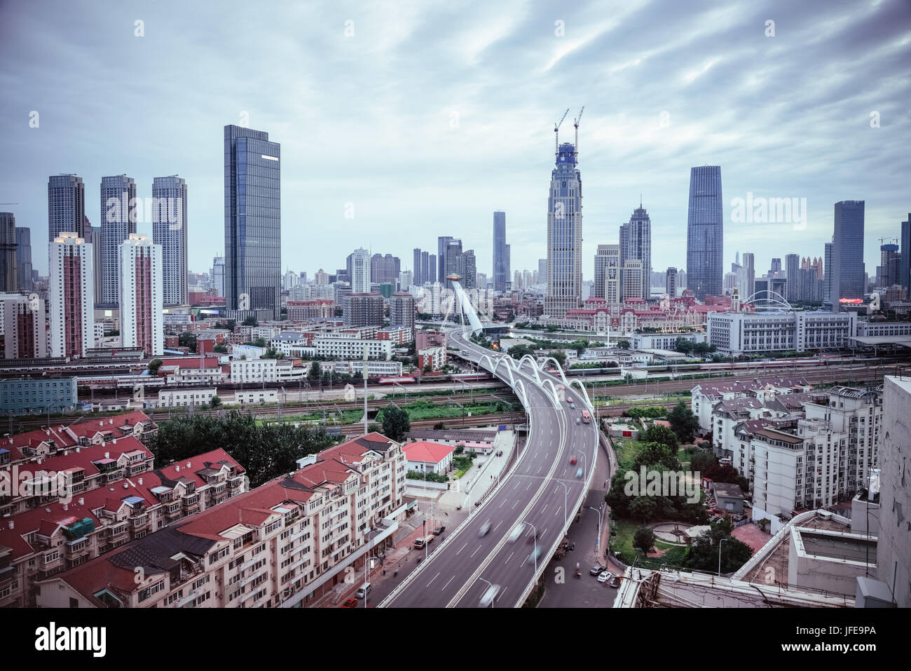 Tianjin moderne cityscape Banque D'Images
