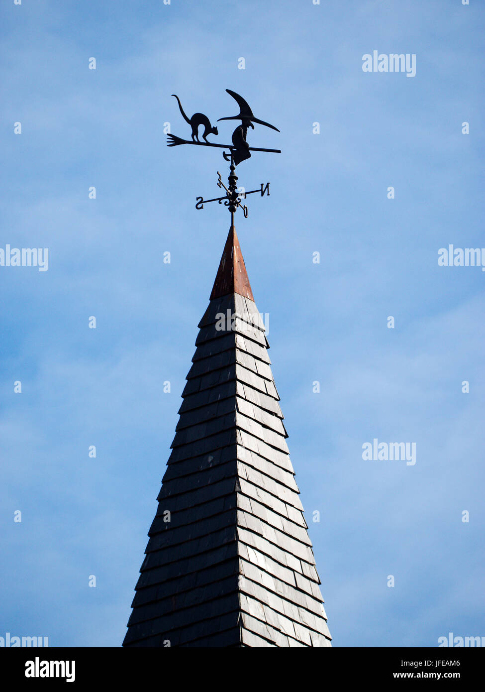 Sorcière et chat girouette à Villa General Belgrano, Cordoba, Argentine Banque D'Images