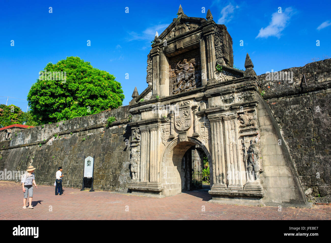 Entrée de l'ancien Fort Santiago, Intramuros, Manille (Luzon, Philippines Banque D'Images