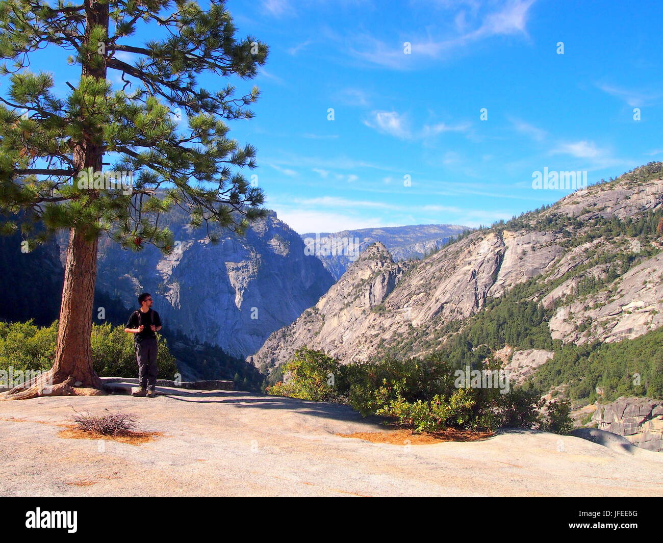 En haut du Nevada falls, Yosemite Banque D'Images