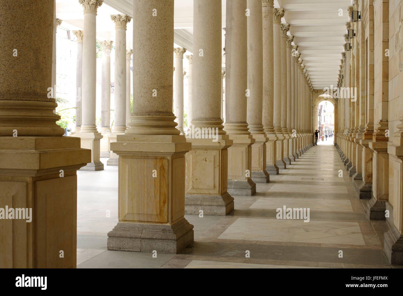 Moulin colonnade, Karlovy Vary, Karlovy Vary, République Tchèque, Europe Banque D'Images