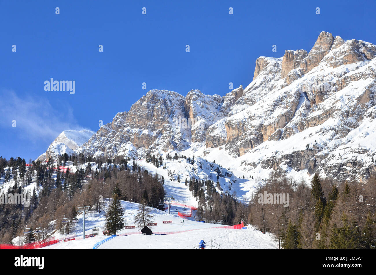 Italie, Vénétie, Cortina d'Ampezzo, Tofana, coupe du monde de ski, ski Banque D'Images