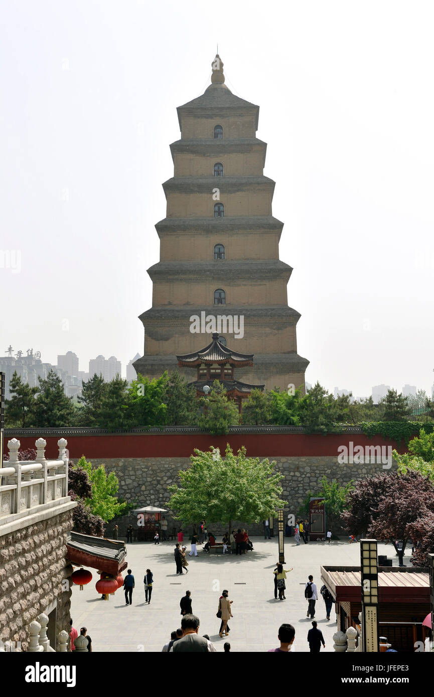 Chine, province du Shaanxi, Xi', une grande Pagode de l'Oie sauvage Banque D'Images