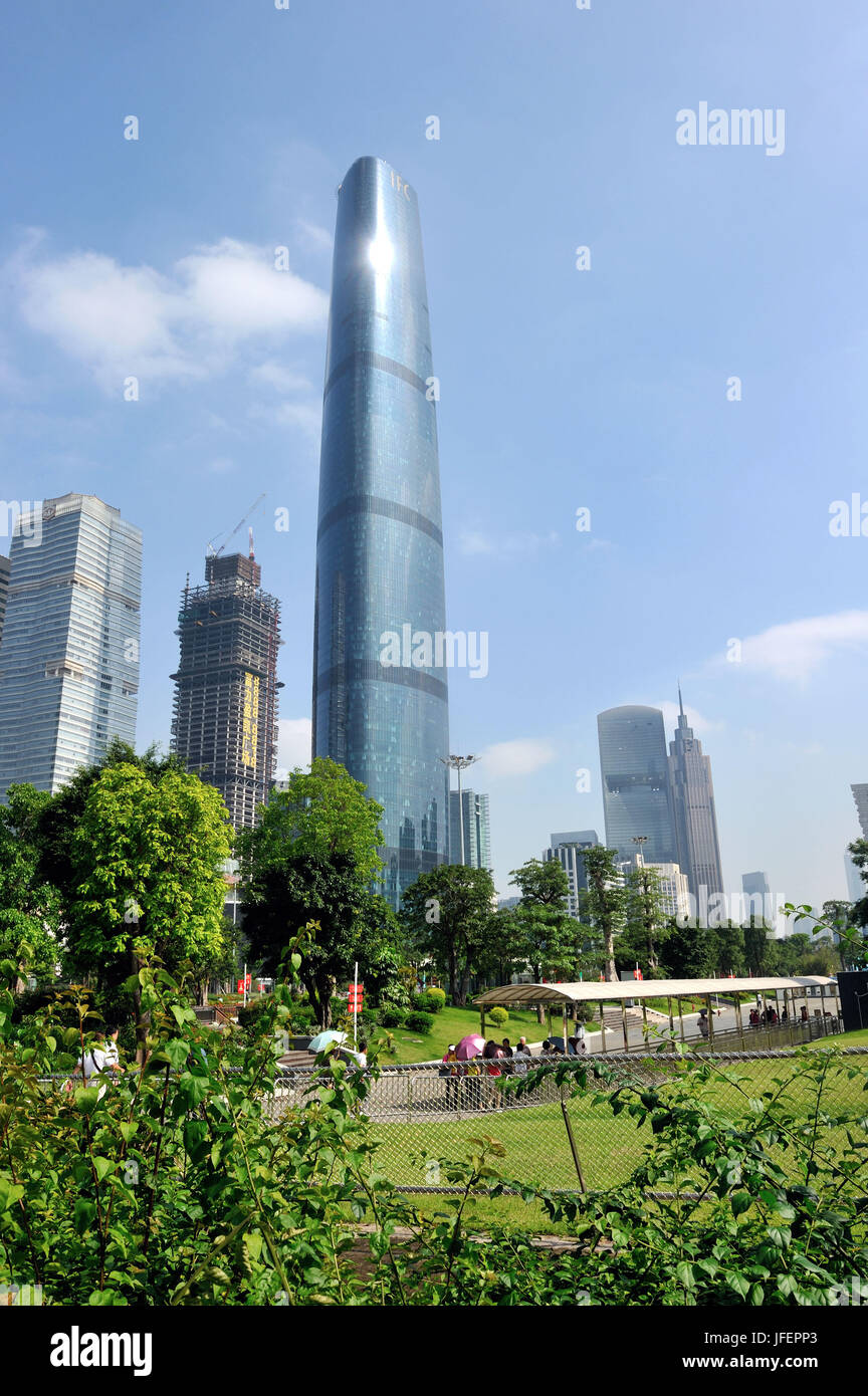 La Chine, la province de Guangdong, Guangzhou, Zhujiang New Town, place financière internationale et centre financier international (SFI) Banque D'Images