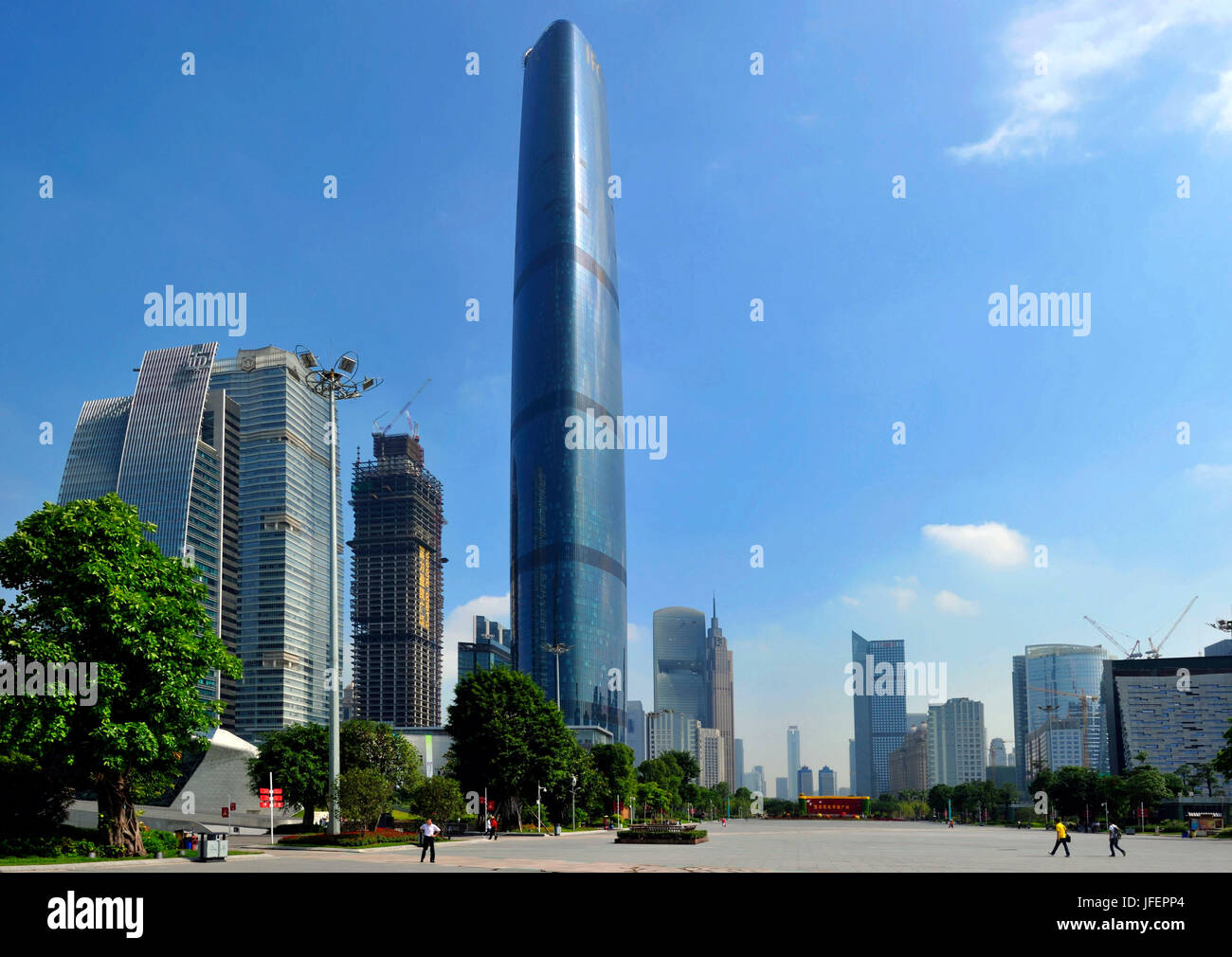 La Chine, la province de Guangdong, Guangzhou, Zhujiang New Town, place financière internationale et centre financier international (SFI) Banque D'Images
