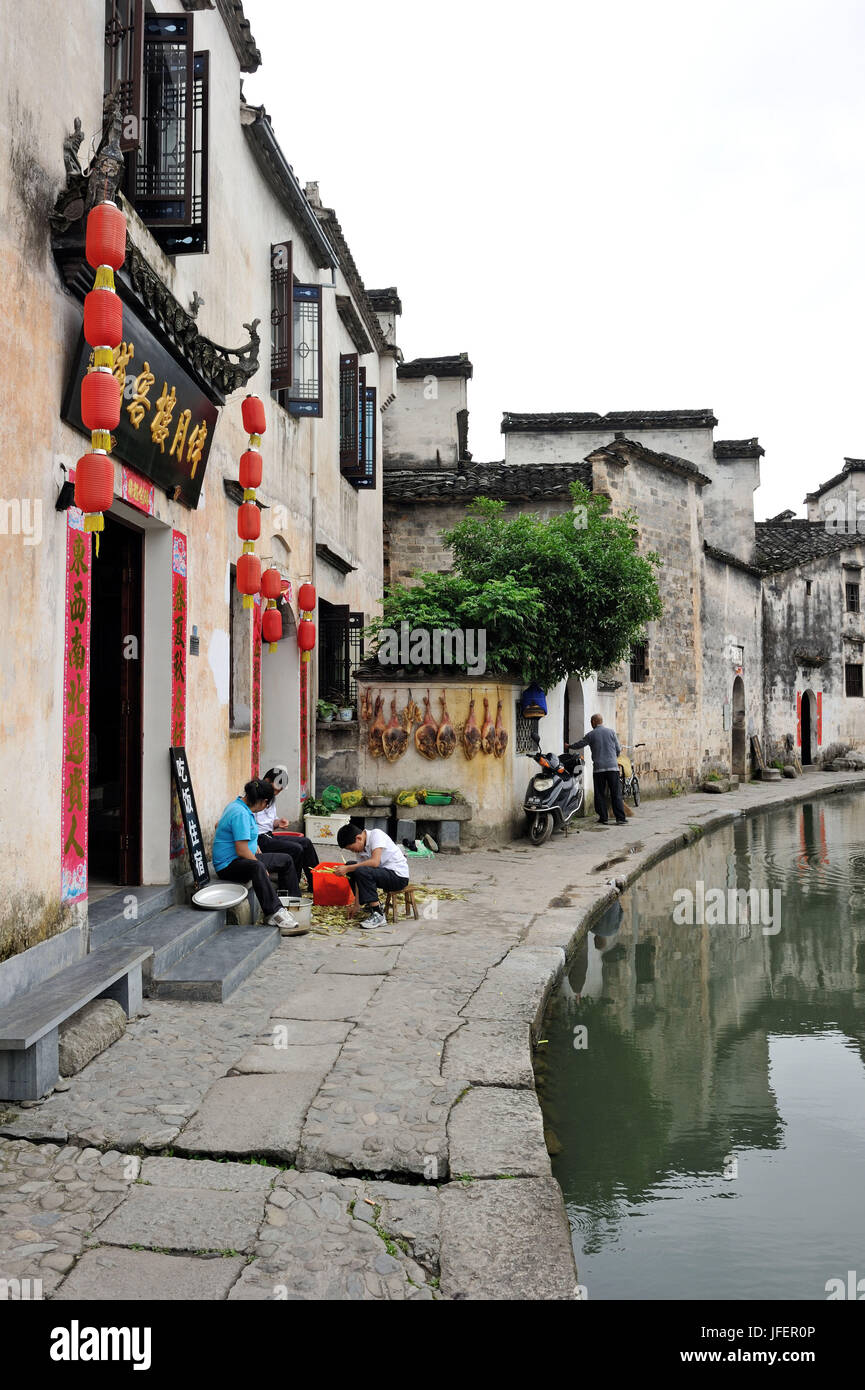 La Chine, la province de l'Anhui, Hongcun village, patrimoine mondial de l'UNESCO, Banque D'Images