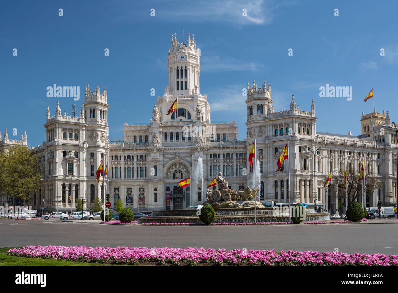 Espagne, Madrid, Place de Cibeles, Madrid, Hôtel de Ville Banque D'Images