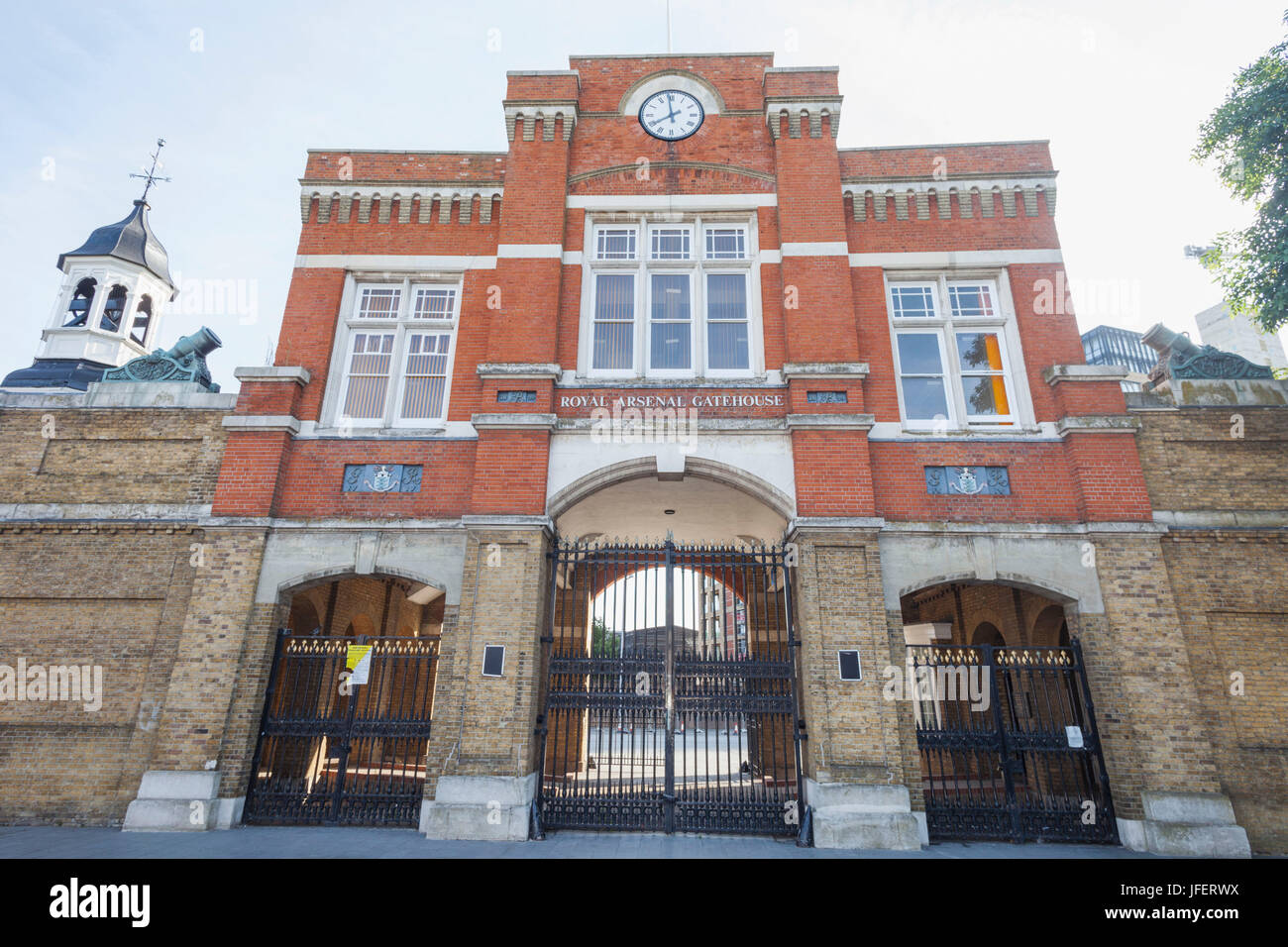 L'Angleterre, Londres, Royal, Woolwich Arsenal Gatehouse Banque D'Images