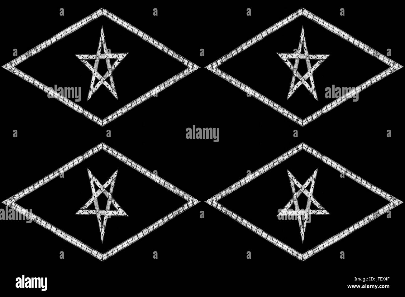 Symbole du Pentagramme blanc Banque D'Images