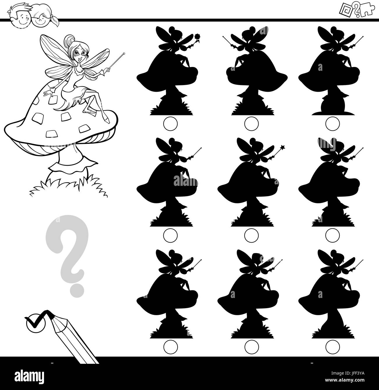 Les différences de coloration jeu d'ombre Banque D'Images