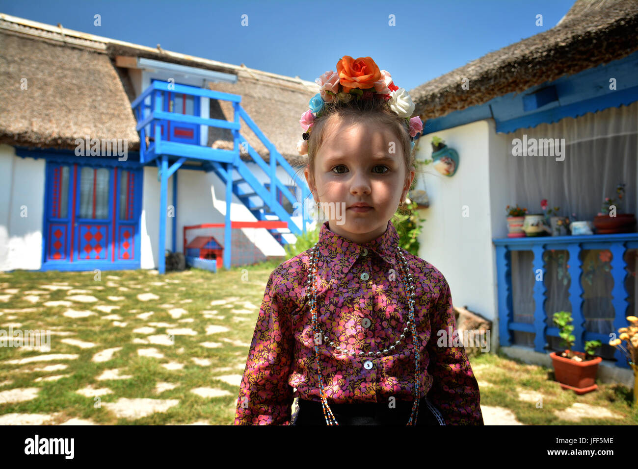 VISINA, Tulcea, Roumanie - le 24 juin 2017. L'expérience locale et authentique village de pêcheurs de Visina, partie de la Tour X, smart original projet touristique Banque D'Images