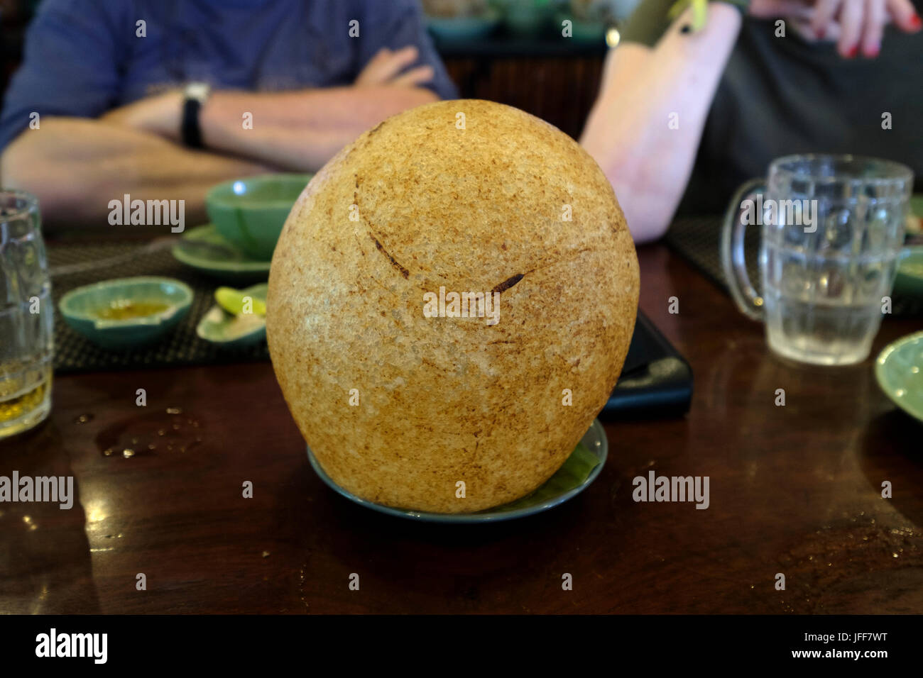 Xoi Chien Phong - poêlée de riz collant balloon - Vietnam Banque D'Images