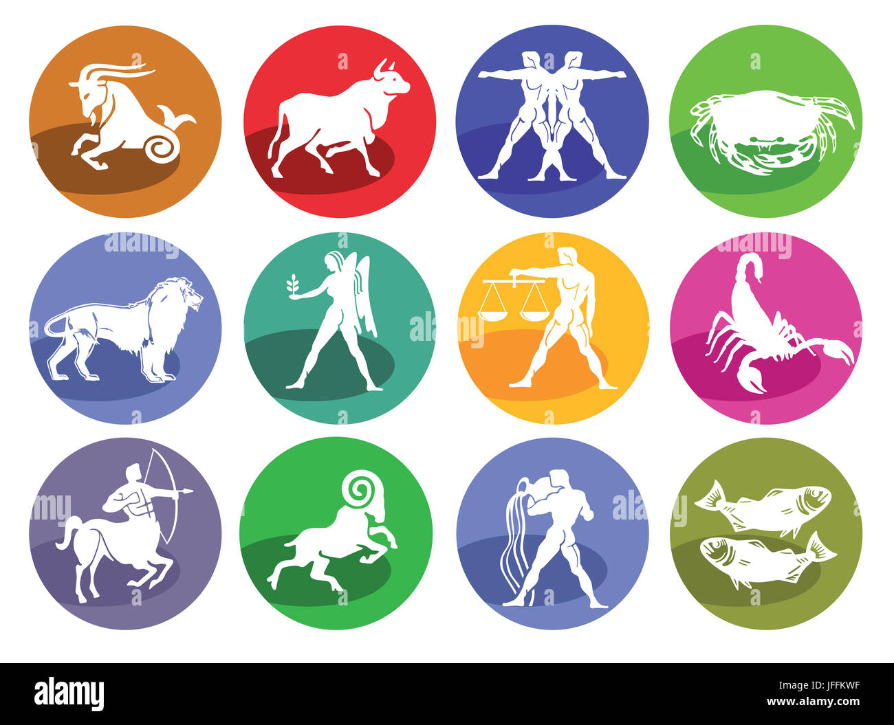 Horoscope astrologie, Icon Set Banque D'Images
