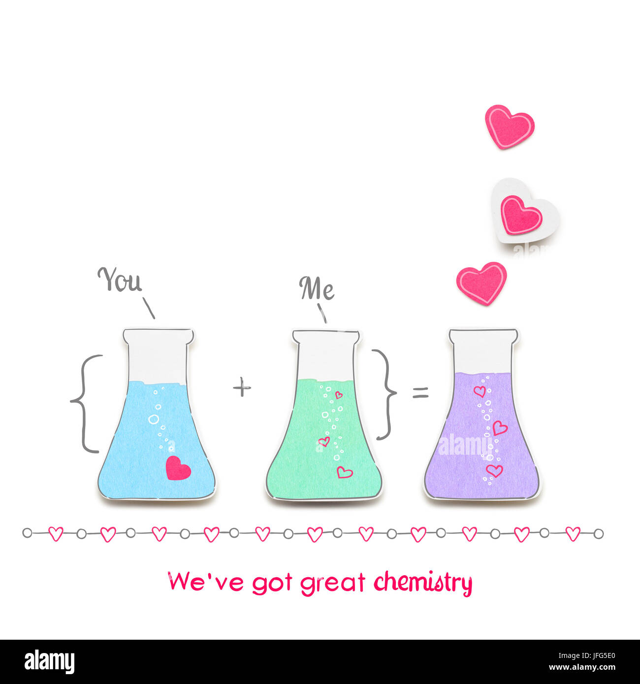 La chimie entre nous. Banque D'Images