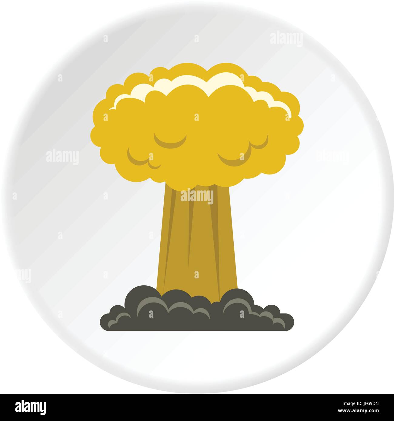 Champignon atomique cercle icône Illustration de Vecteur