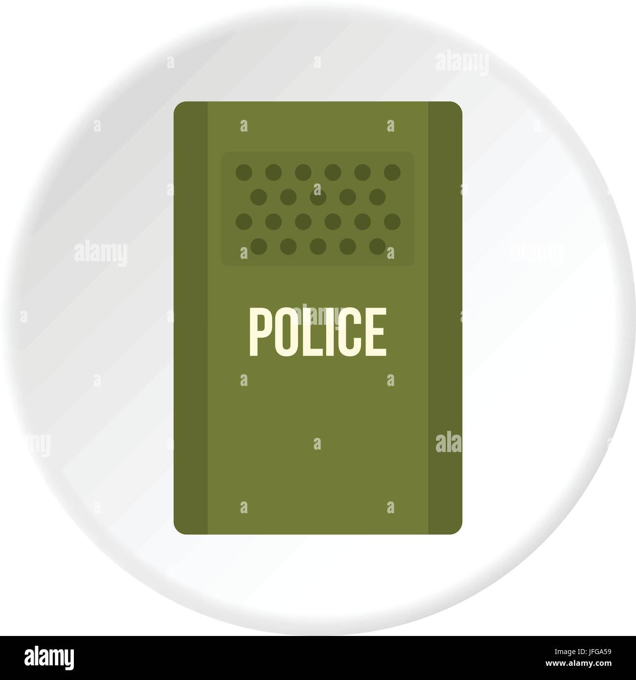 Bouclier anti-émeute de la police vert cercle icône Illustration de Vecteur
