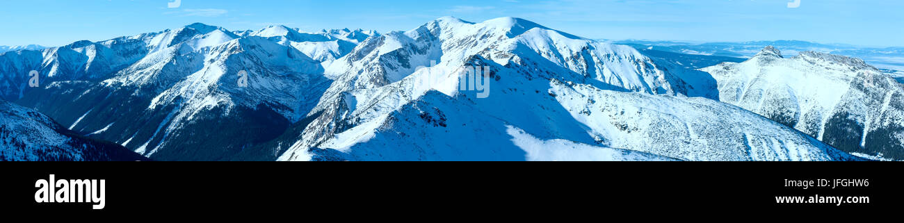 Kasprowy Wierch dans les Tatras Occidentales. Panorama d'hiver. Banque D'Images