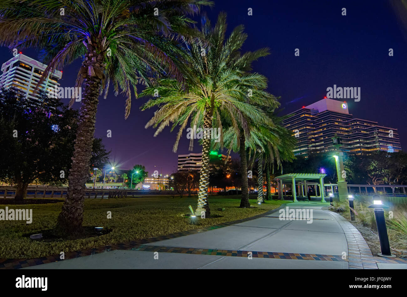 Skyline et scènes de la côte de la rivière à Jacksonville en Floride Banque D'Images