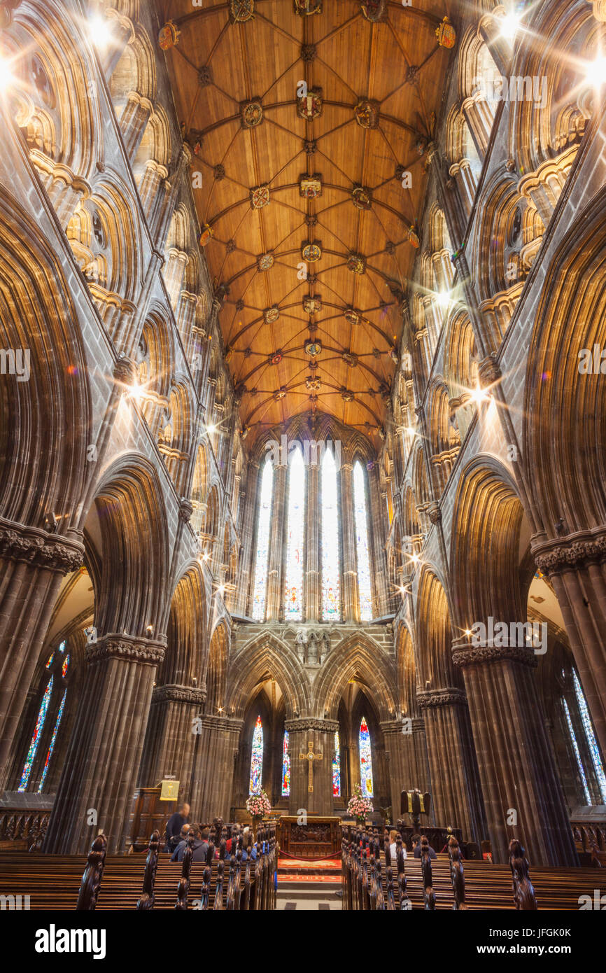 L'Écosse, Glasgow, Glasgow Cathedral, vue intérieure Banque D'Images