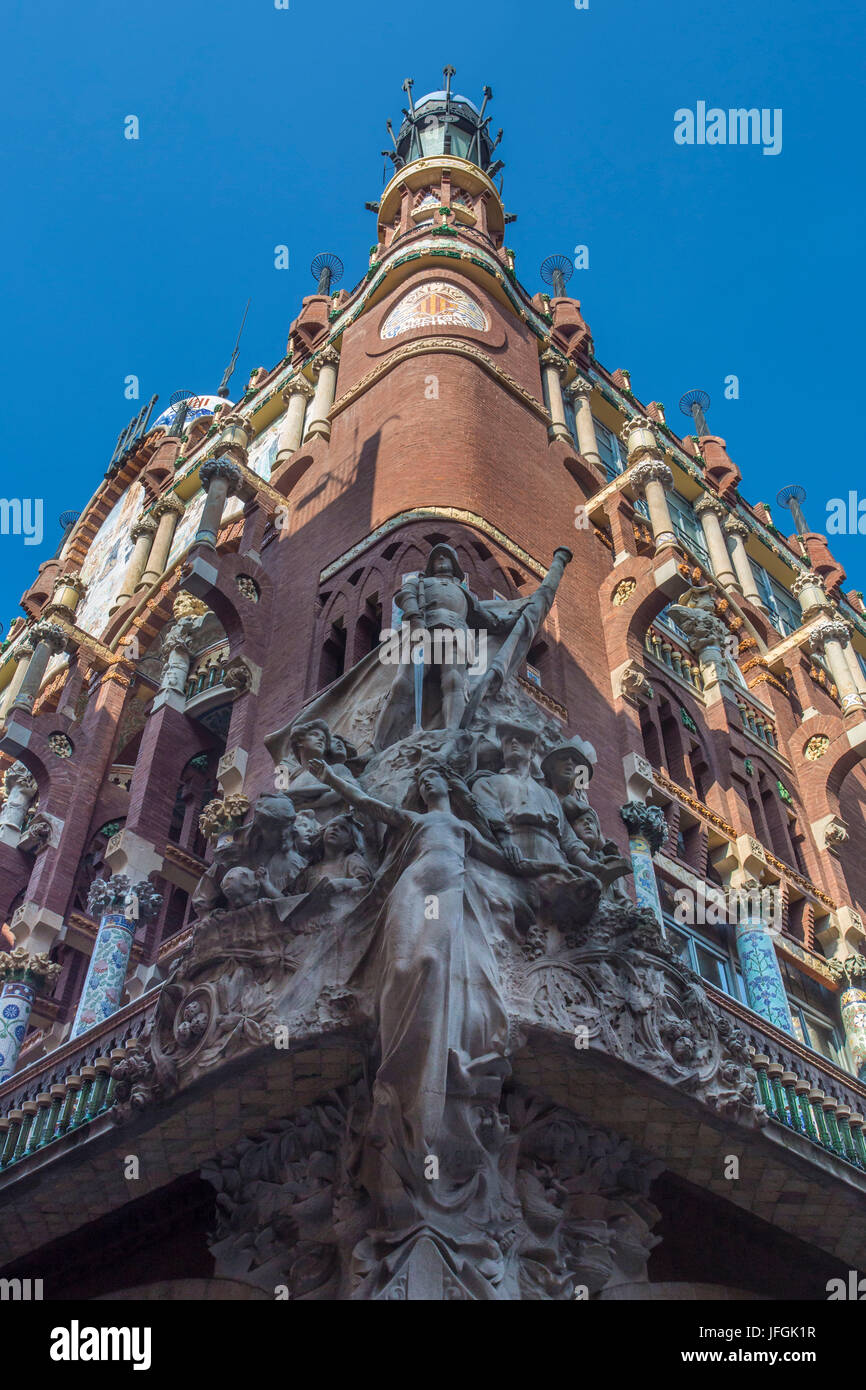 L'Espagne, la ville de Barcelone, le palais de musique Banque D'Images